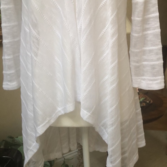 Cupio Lightweight Open Front High Low Flowy White Knit Cardigan Women’s Small - Picture 15 of 16